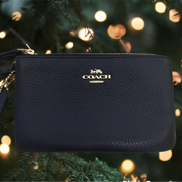 Coach Handbags - COACH black double zip wristlet NWT